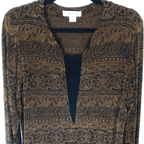 Coldwater Creek Black And Brown Tunic Style - Picture 1 of 6